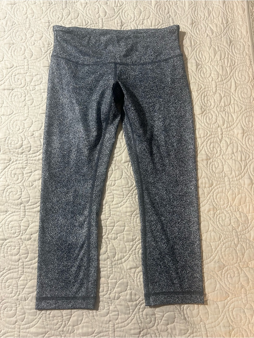 lululemon athletica Heathered Black & White Cropped Leggings